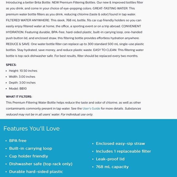 Brita Filter Water Bottle - Picture 6 of 7